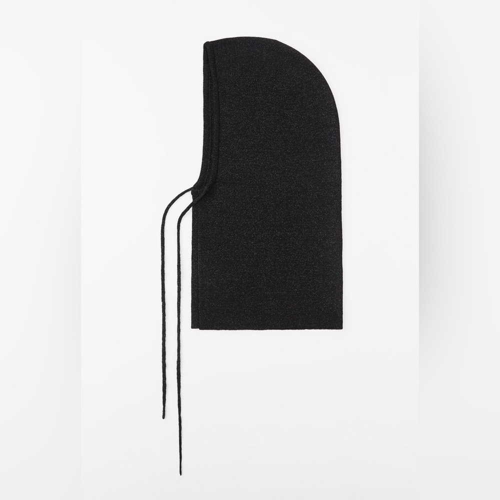 Zara Black 🖤🖤🖤 Metallic Thread Balaclava - Size M - NWT - Picture 2 of 5